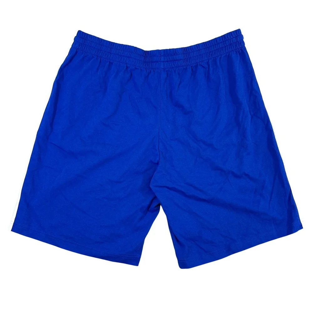 Adidas Mens 2XL Royal Blue 3-Stripe Athletic Shorts Drawstring Pockets
